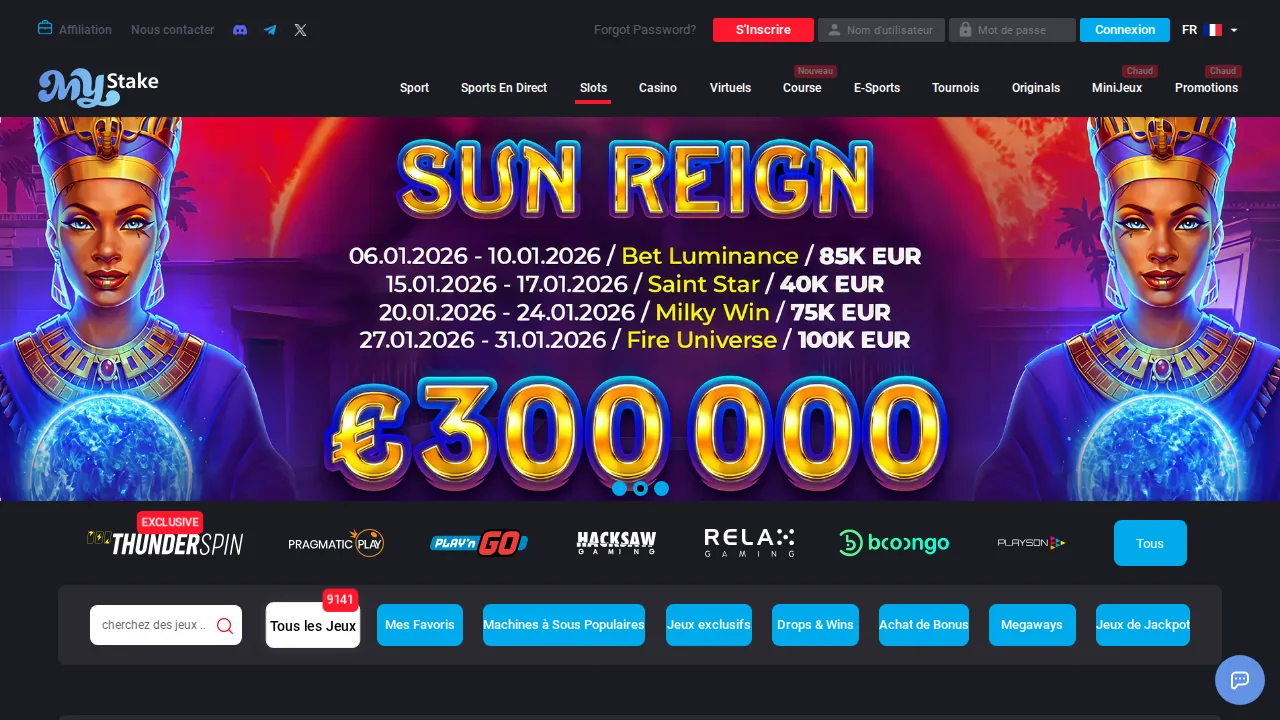 Aper&ccedil;u du site MyStake